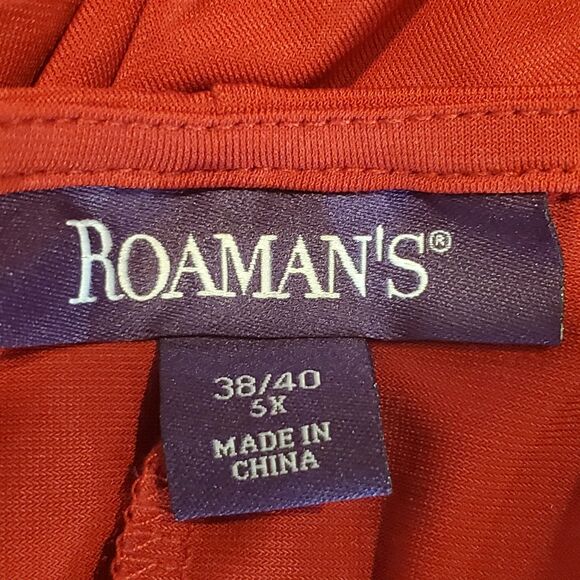ROAMAN'S A-LINE DRESS COLOR RED 3/4 SLEEVE POLY/SPANDEX STRETCH SIZE 5X - Picture 8 of 8